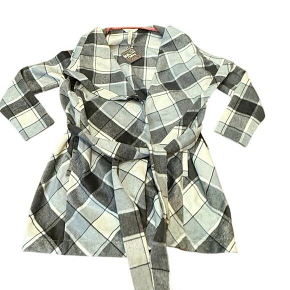 NWT Matilda Jane Womens XS Black Grey Plaid Check It Twice Jacket Sweater Coat - Picture 14 of 16